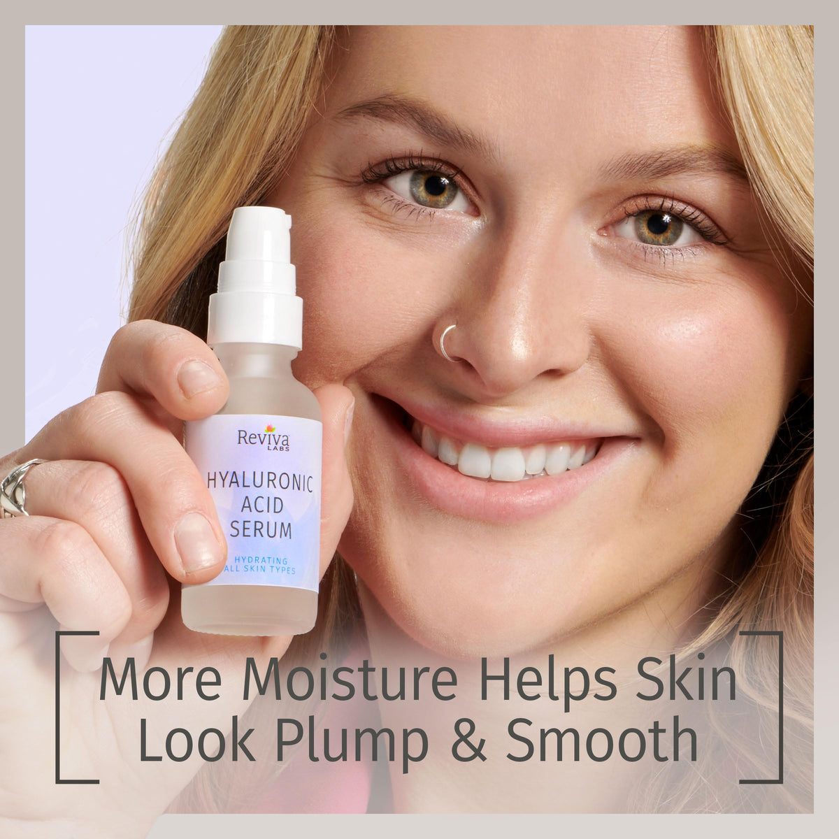 Reviva Labs Hyaluronic Serum dropper ready for precise application