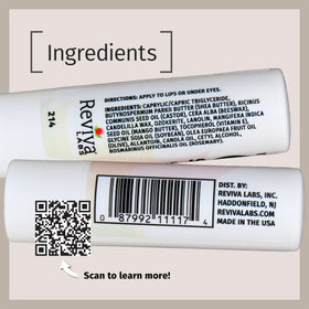 Reviva Labs Vitamin E Stick non-greasy formula suitable with lipstick.