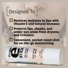 Reviva Labs Vitamin E Stick under-eye application on delicate skin.