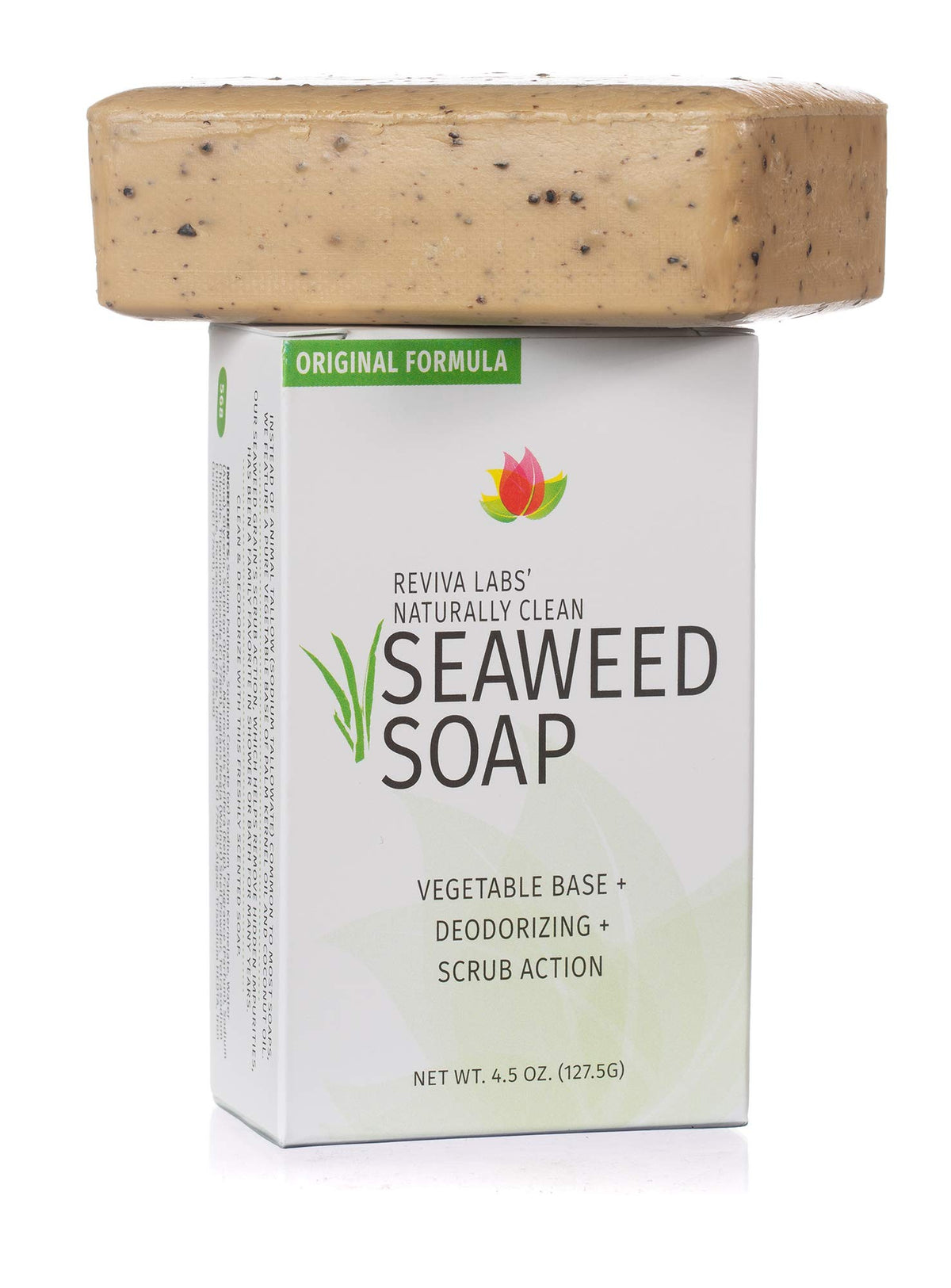 Reviva Seaweed Soap exfoliating texture ideal for body scrubs and skin refresh.