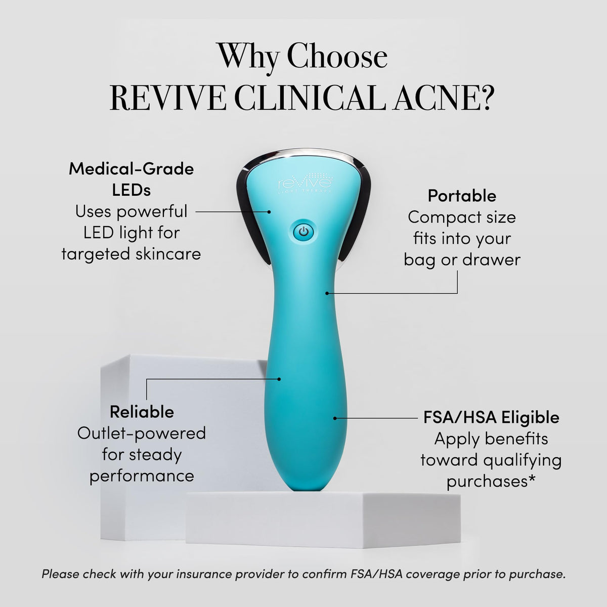 ReVive handheld wand ready for precise forehead treatment