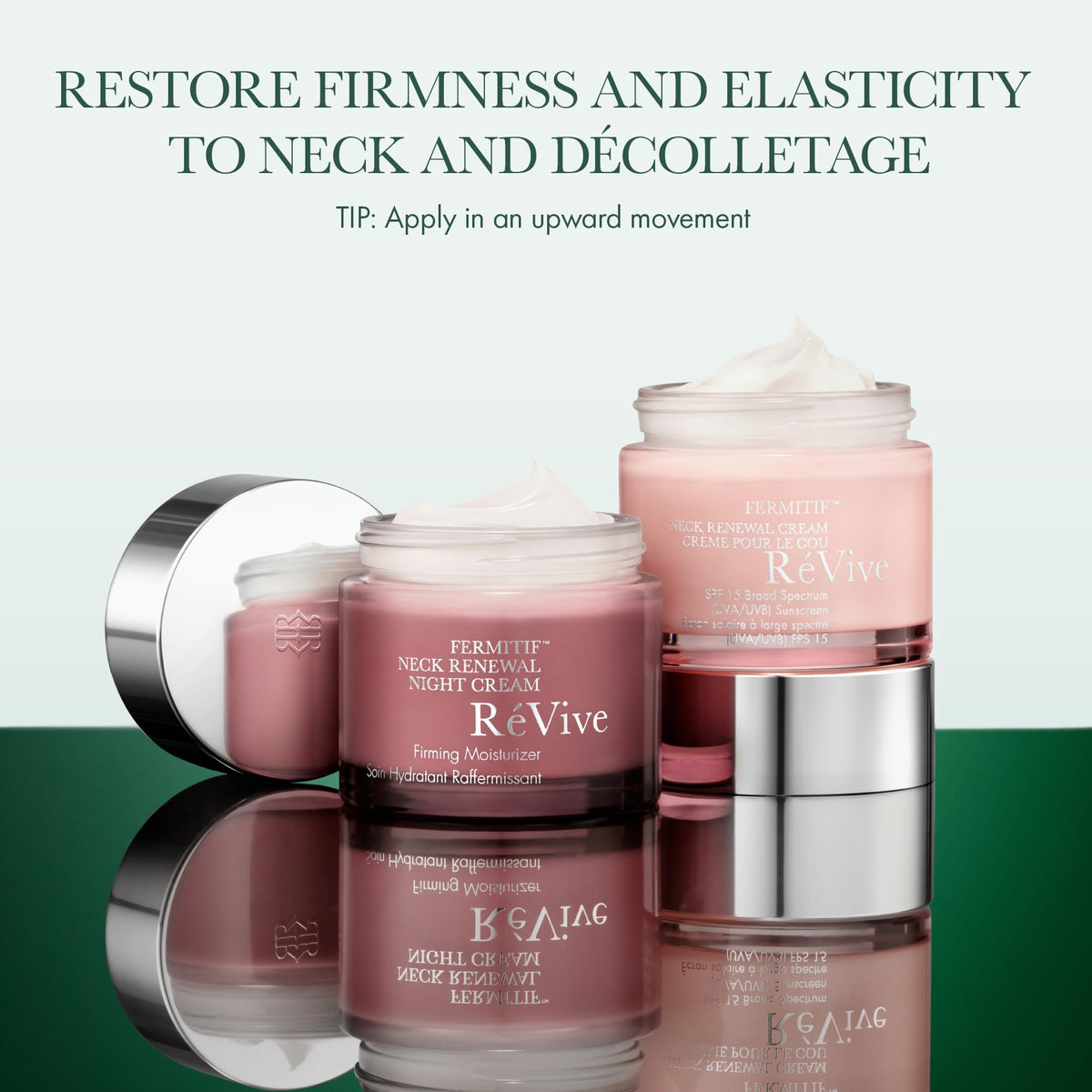 RéVive Fermitif dermatologist-tested seal implies hydration improvement and softness