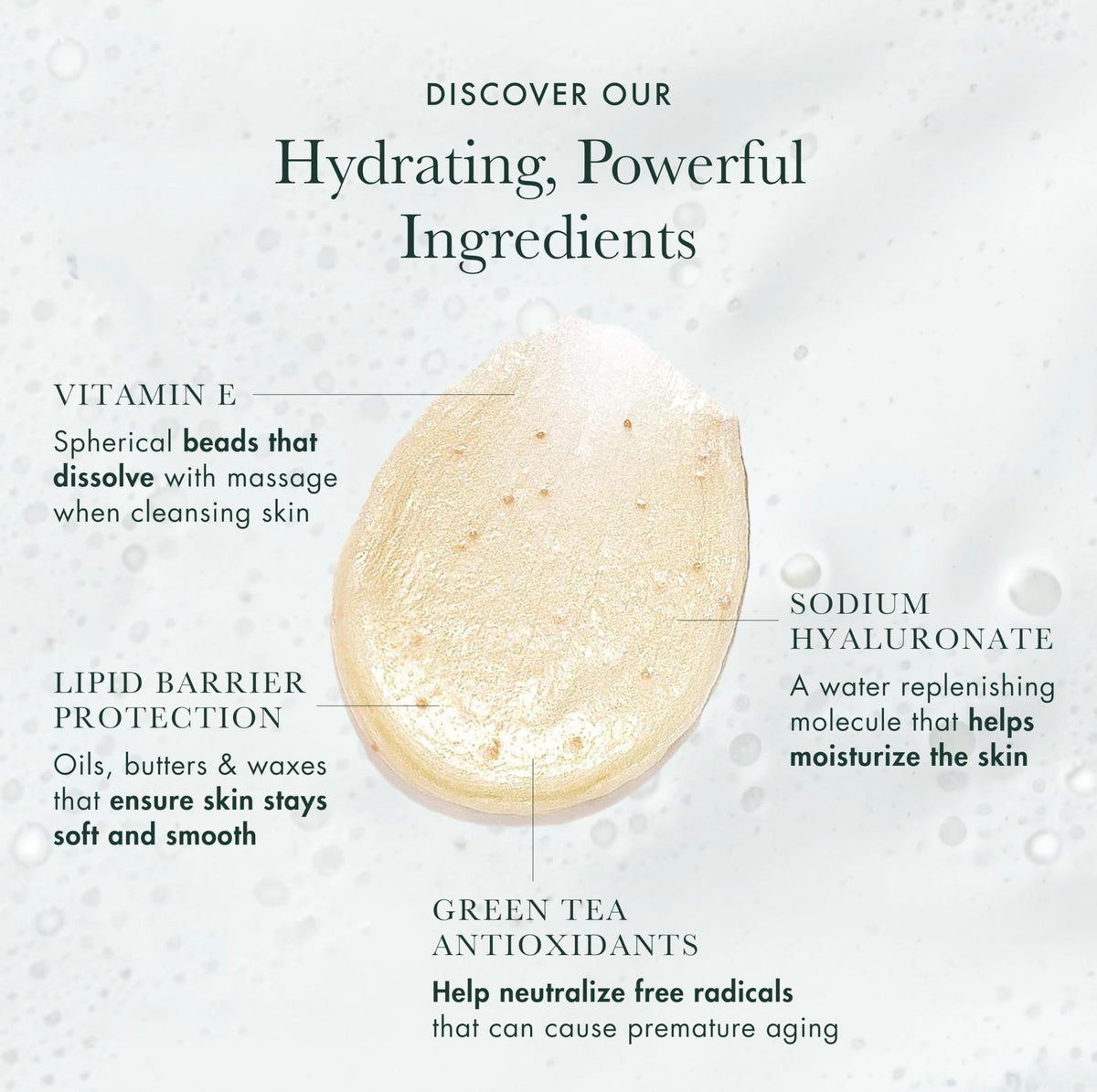RéVive Foaming Cleanser foam close-up, rich lather for impurities removal.