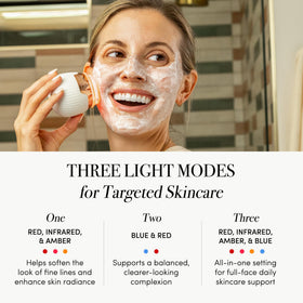 reVive Lux blue light on face supports clearer-looking skin