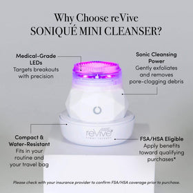 reVive Light Therapy Soniqué Mini with silicone brush attachment for cleansing