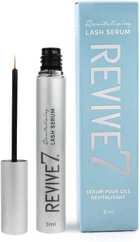 Revive7 lash serum bottle with flocked brush for precise lash line application