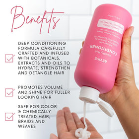 REVIVEEO Healthy Hair Conditioner bottle pump for easy smoothing and detangling.