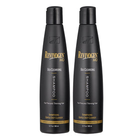 Revivogen MD Bio-Cleansing Shampoo bottle pour for daily cleansing and DHT support.