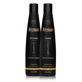 Revivogen MD Bio-Cleansing Shampoo bottle pour highlighting scalp care