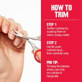 Revlon Beauty Tools curved blade design improves trimming accuracy.