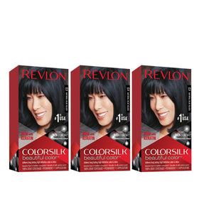 Revlon Colorsilk 12 Natural Blue Black box front showing rich, long-lasting color.