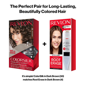 Revlon ColorSilk 30 Dark Brown packaging close-up highlighting shade 30