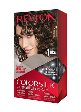 Revlon ColorSilk 30 Dark Brown hair color result preview after application