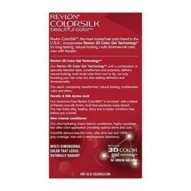 Revlon ColorSilk swatches show 42 Medium Auburn shade for selection.