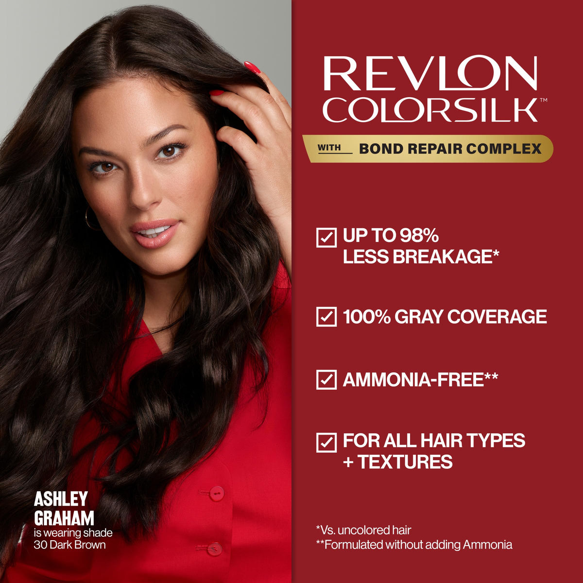 Revlon ColorSilk 66 Cherry Red shade card displaying vibrant color option