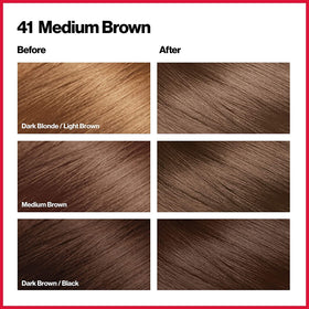 Revlon ColorSilk Beautiful Color 41 Medium Brown non-drip gel deposits color evenly.