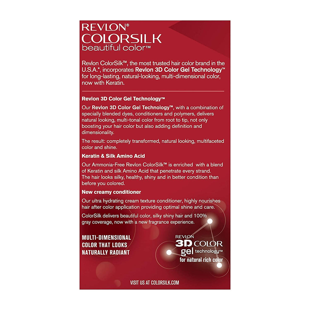 Revlon Colorsilk color cream tube in shade 46 for medium golden chestnut brown.