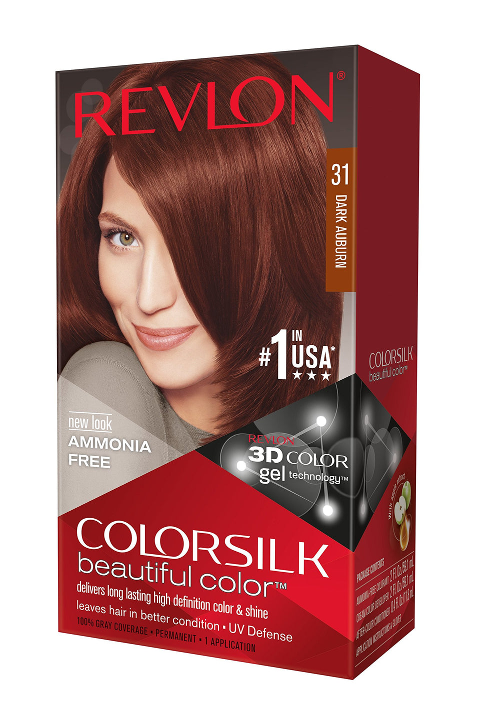 Revlon Colorsilk Dark Auburn application for even color and conditioning