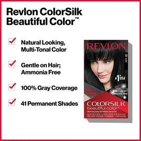 Revlon Colorsilk developer bottle and kit contents for permanent color.