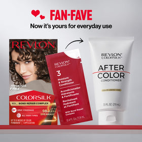 Revlon ColorSilk gray coverage shade card highlighting 100 percent gray coverage