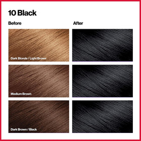 REVLON Colorsilk keratin and silk amino acids dye bottle indicating nourishing formula.