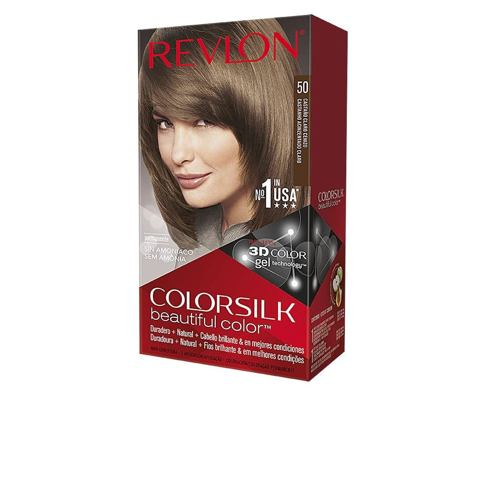 REVLON ColorSilk Light Ash Brown, pack of 3, rich natural color with deep conditioning.
