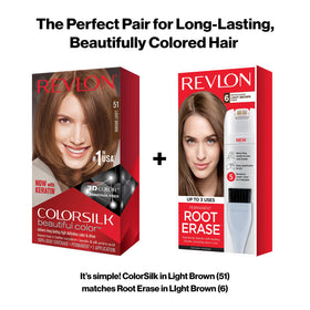 REVLON Colorsilk root-to-tip dimension for natural-looking glow.