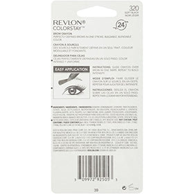 Revlon ColorStay Brow Crayon Soft Black packaging shot for easy shopping