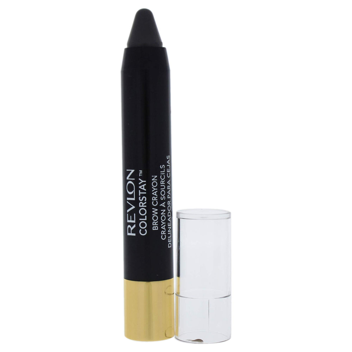 Revlon ColorStay Brow Crayon Soft Black swatch for natural brow definition