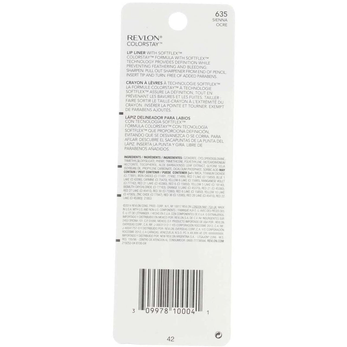 Revlon ColorStay Lipliner SoftFlex Sienna 635 swivel mechanism shot for long-lasting lining.