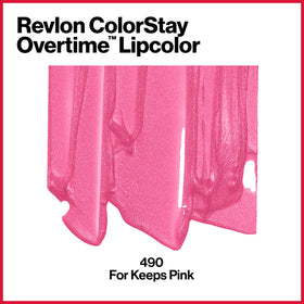 REVLON ColorStay Overtime Lipcolor longwear finish resists smudging and feathering.