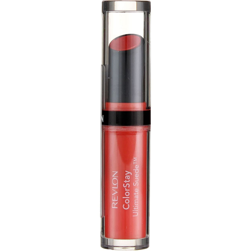 REVLON ColorStay Ultimate Suede Cruise bullet closeup, long-lasting color.