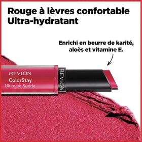 Revlon Socialite shade shows transfer-resistant, long-wear performance through meals.