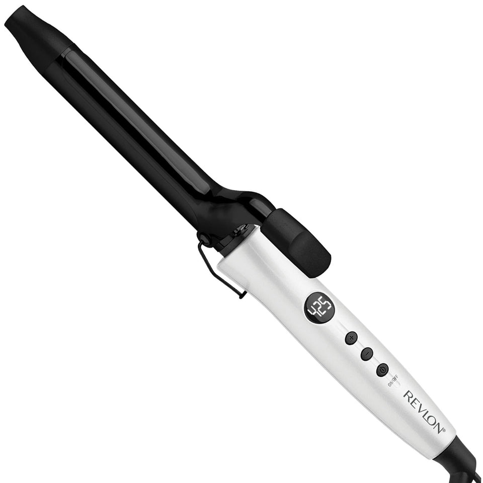REVLON Crystal C curling iron with 1-inch barrel close-up for shiny results