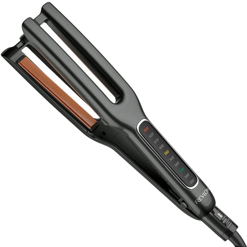 Revlon Double Straight front view for quick, smooth straightening and less frizz.