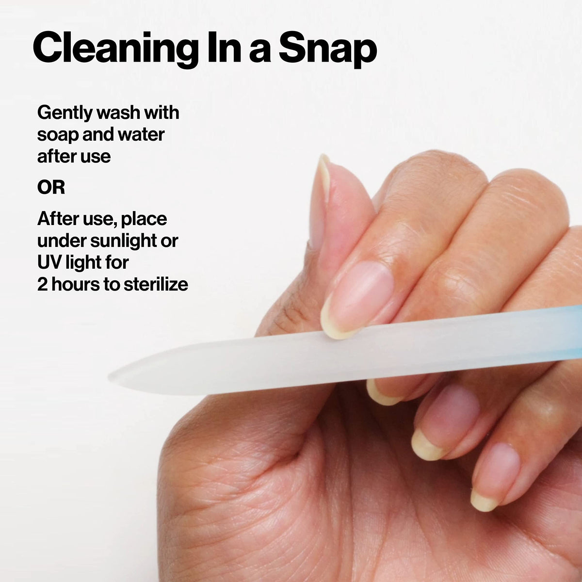 REVLON Glass Nail File edge smooths nail edges without snagging