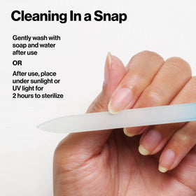 REVLON Glass Nail File edge smooths nail edges without snagging