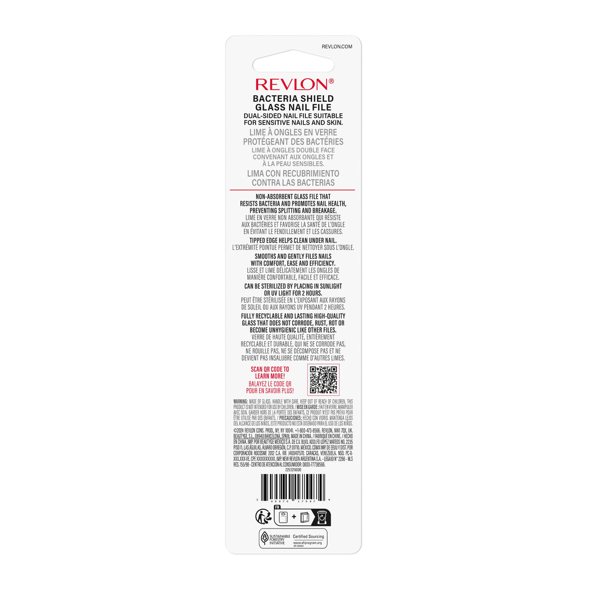 REVLON Glass Nail File two-sided design for shaping and smoothing nails