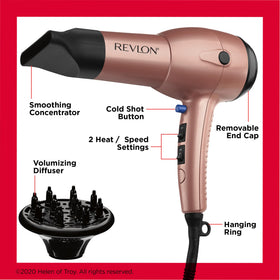 Ionic technology design of Revlon Light & Fast Hair Dryer to reduce frizz