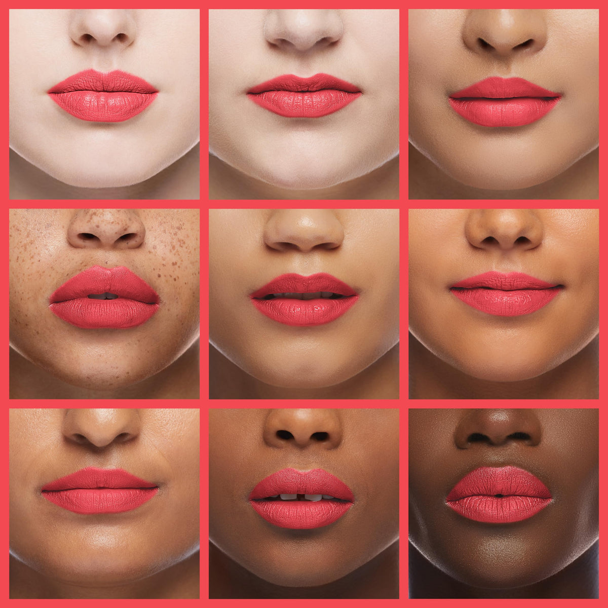 Revlon Moon Drops Creme Lipstick Love That Pink 575 lips close-up demonstrates comfortable wear.