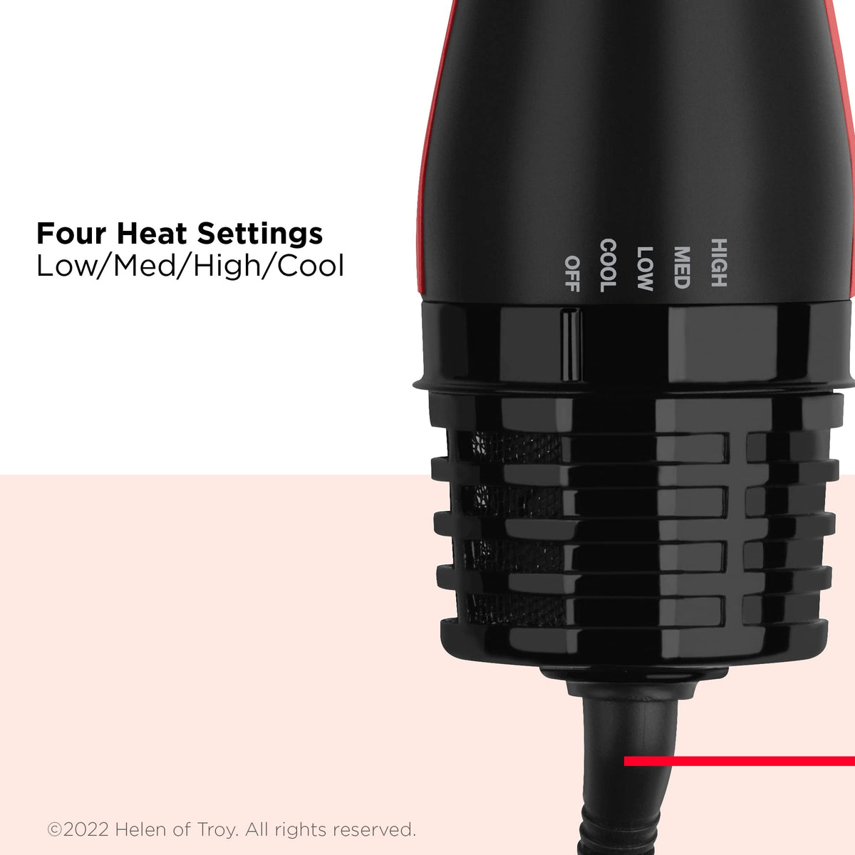 REVLON One-Step Blowout Styler cool tip aids safe, comfortable use.