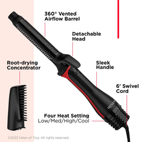 REVLON One-Step Blowout Styler detachable barrel simplifies travel storage.