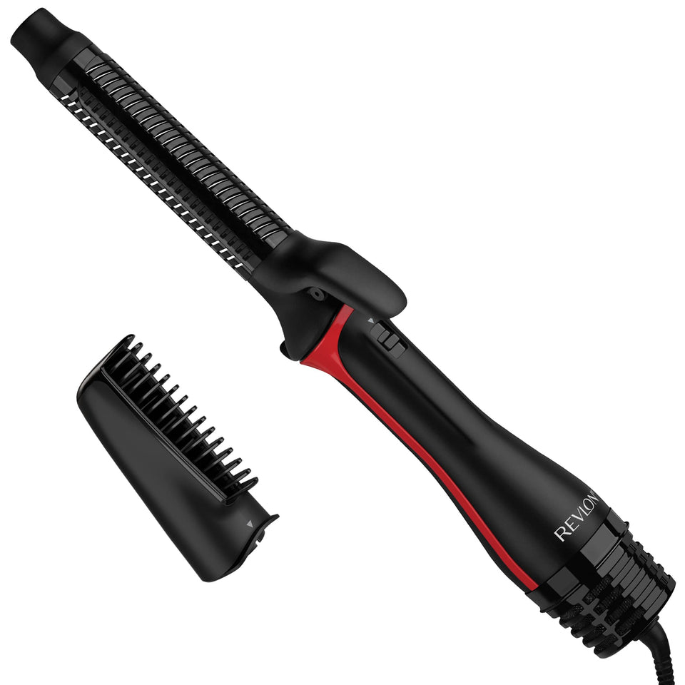 REVLON One-Step Blowout Styler drying and curling for shiny, smooth results.
