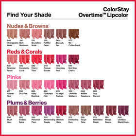 REVLON ColorStay lipcolor available in 30 shades for versatile looks.