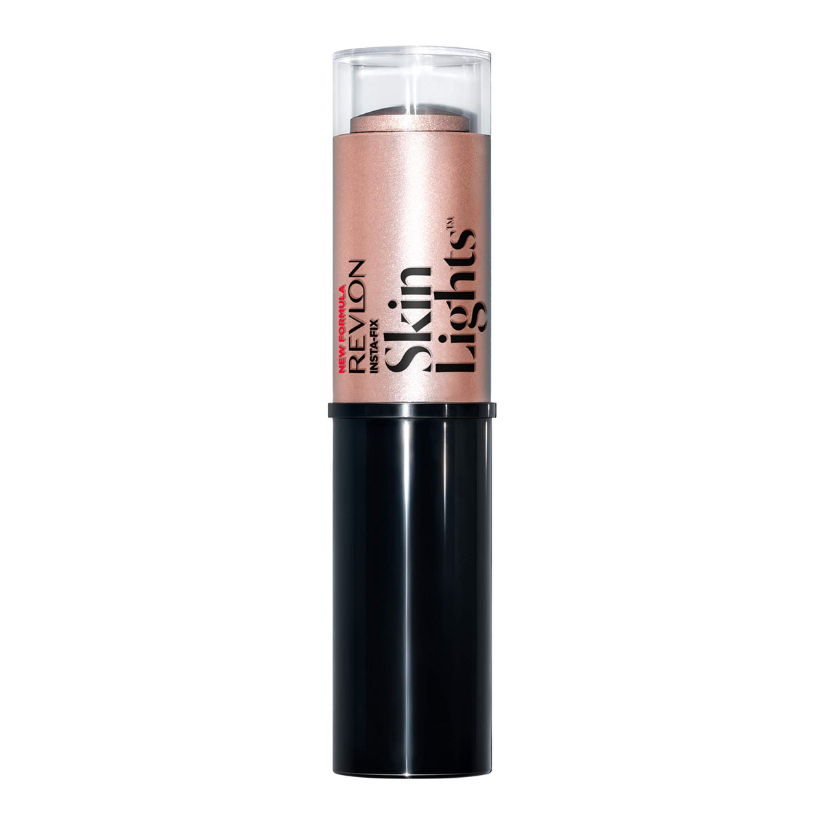 REVLON PhotoReady Insta-Fix Highlighter Stick Pink Light applied to the forehead center for a luminous touch.