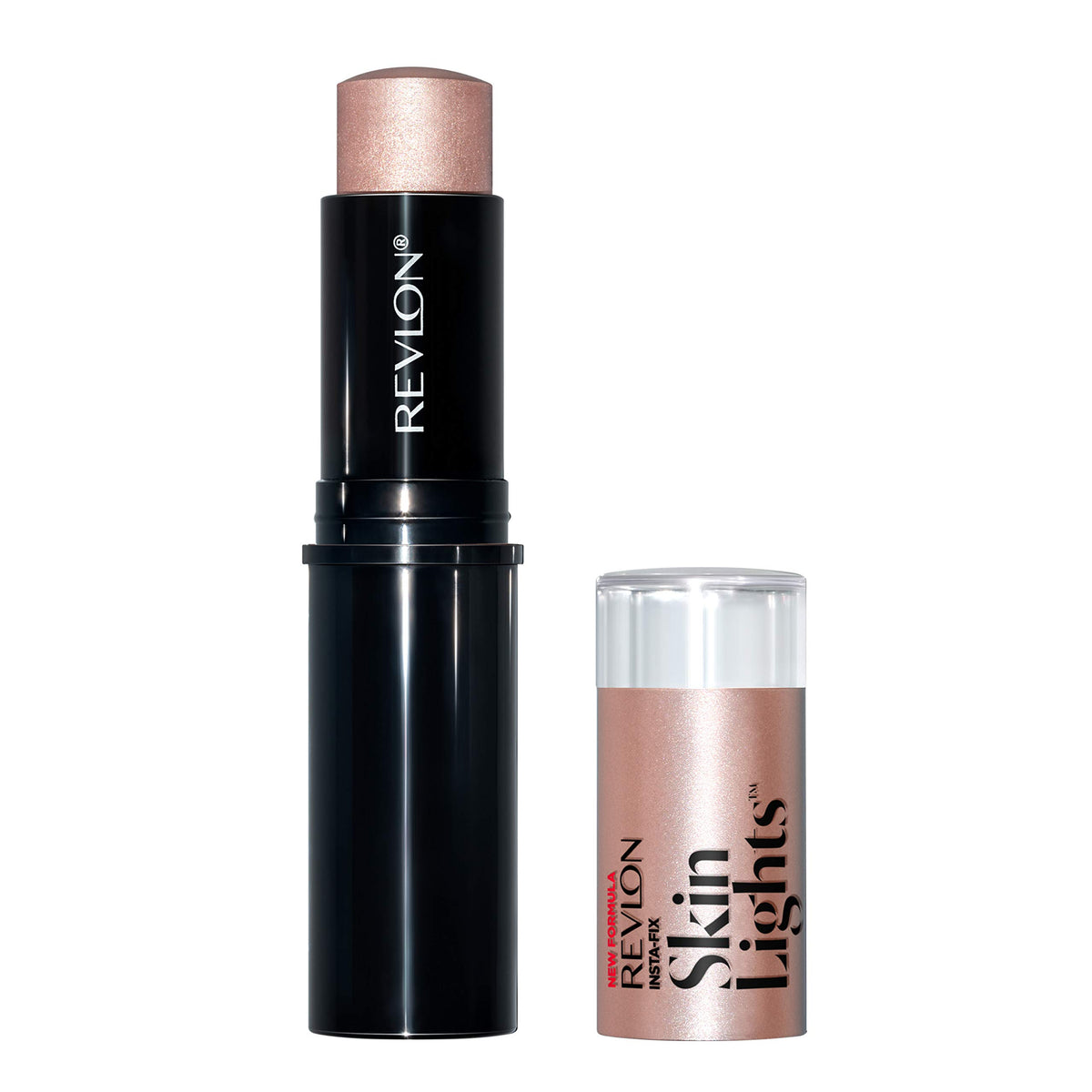 REVLON PhotoReady Insta-Fix Highlighter Stick Pink Light highlighting cheekbones for a soft glow.