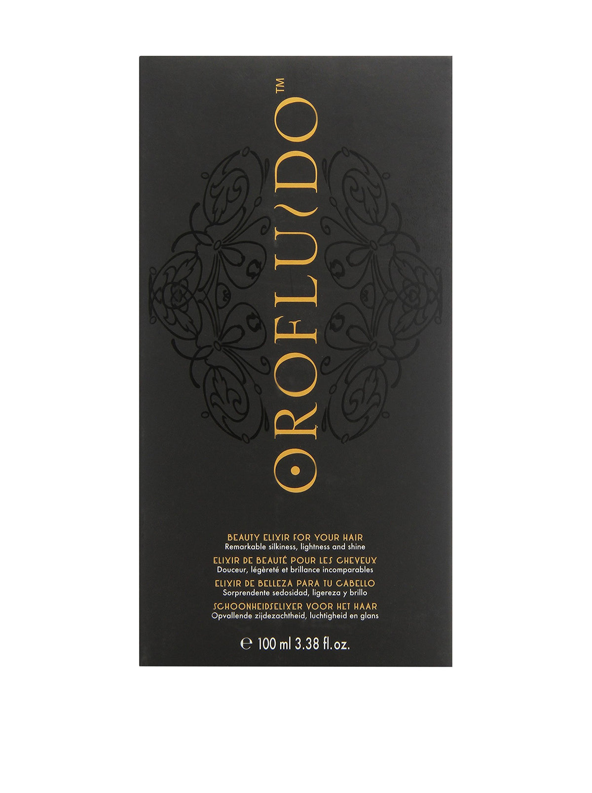 REVLON Professional Orofluido Control Frizzing Elixir pour demonstrates fast absorption for smoother, frizz-free hair.