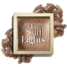 Revlon Skinlights Prismatic Bronzer crystal pigments catch light for bronzed radiance.
