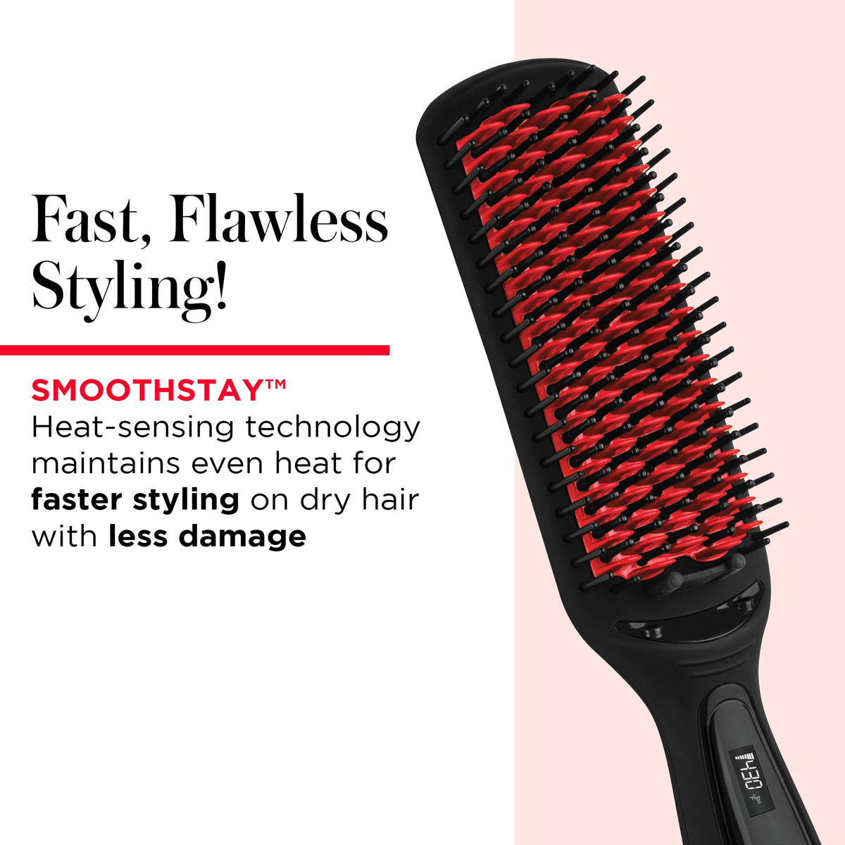 REVLON SmoothStay XL LED display shows temperature