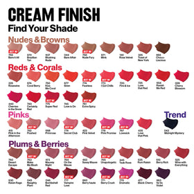 Swipe of Revlon lipstick showing even coverage